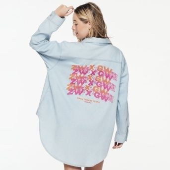 宅配便配送 GW x ZW Zumba ズンバ ☆国内発送 Oversized Denim Down Button その他