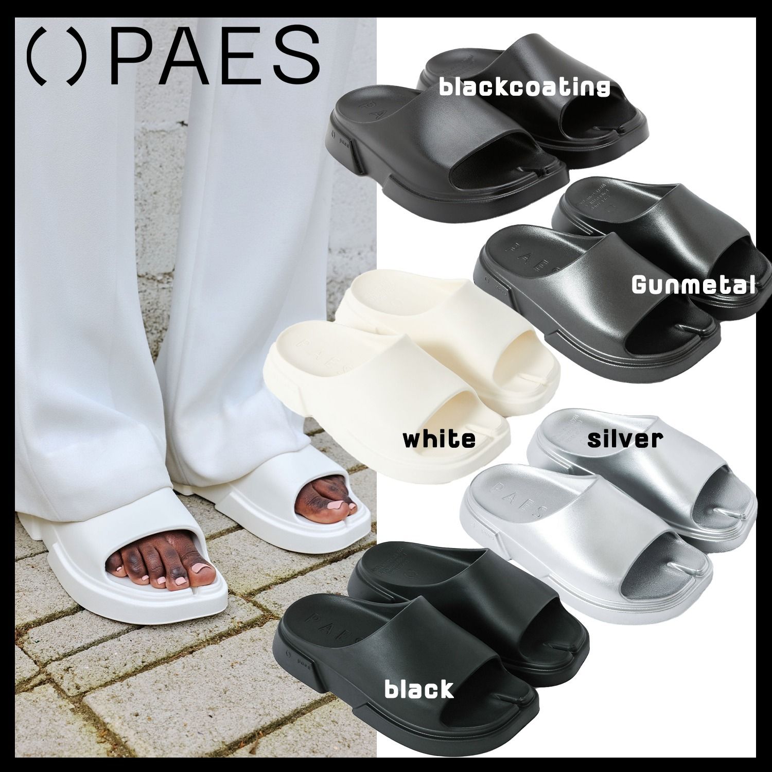 【PAES】22-28cm Slide 01 / Black スリッパ PAES】Slide 01 男女兼用 スリッパ / 追跡付 (PAES/サンダル
