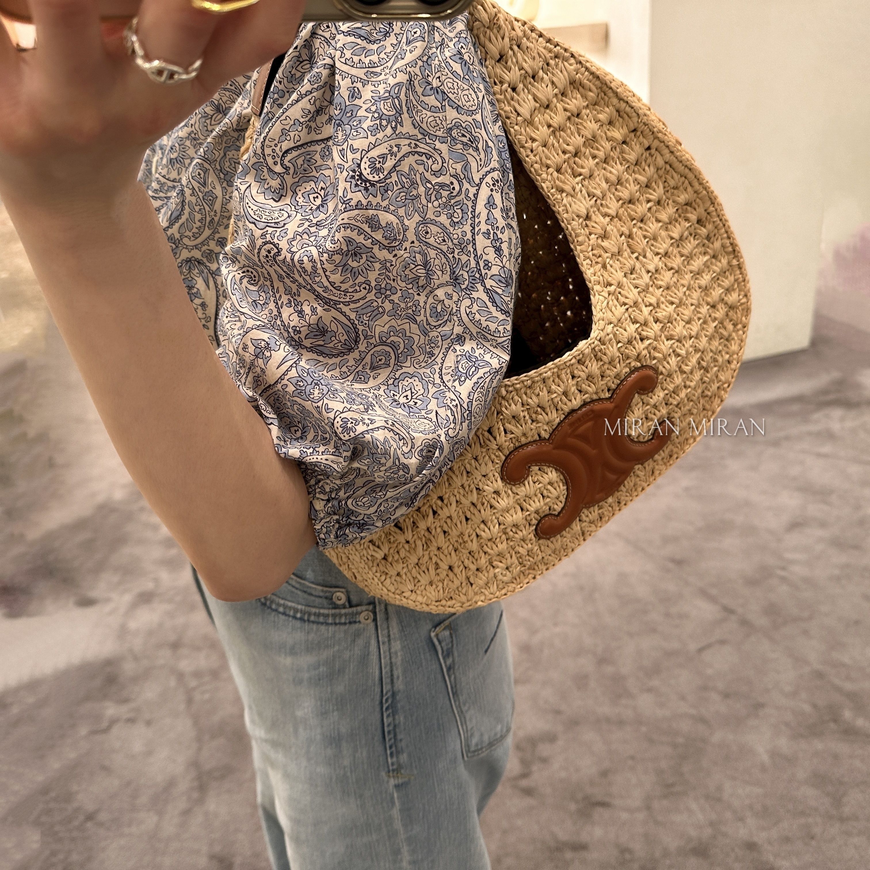 CELINE ラピア クラシック パニエ ホボ ショルダーバッグ org.jpg