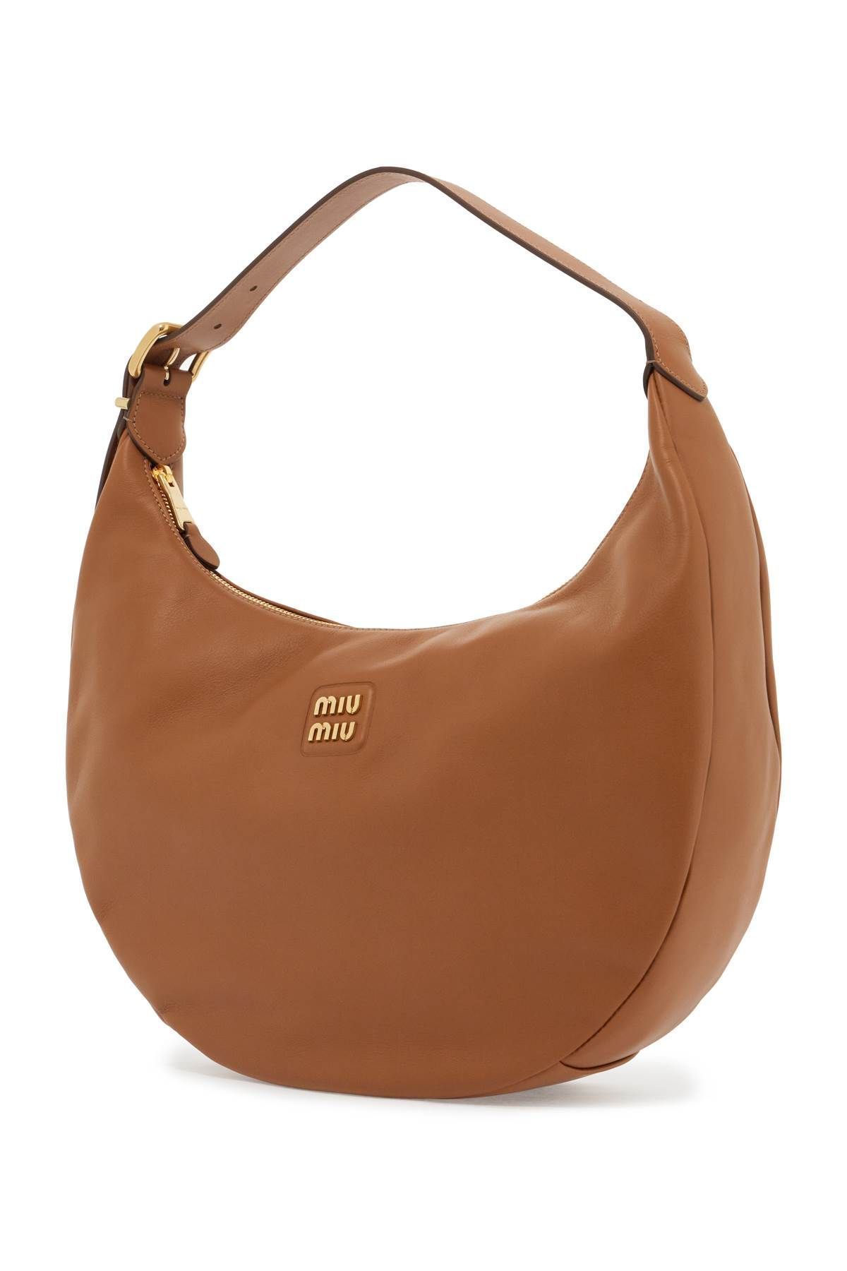 ミュウミュウ正規品/関税送料込み レザー ホーボーミニバッグ MIUMIU】レザーホーボーバッグ【関税送料込】 (MiuMiu