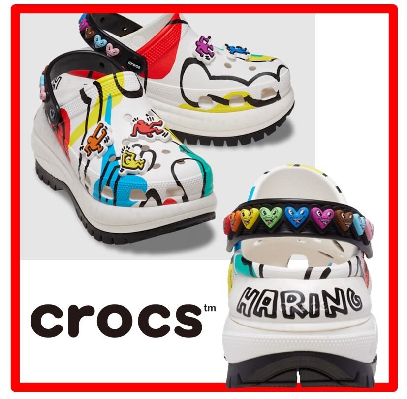 ★送料・関税込★CROCS★厚底 キースヘリングメガクラッシュ★ ☆人気☆【Crocs】☆厚底 キースヘリングメガクラッシュ