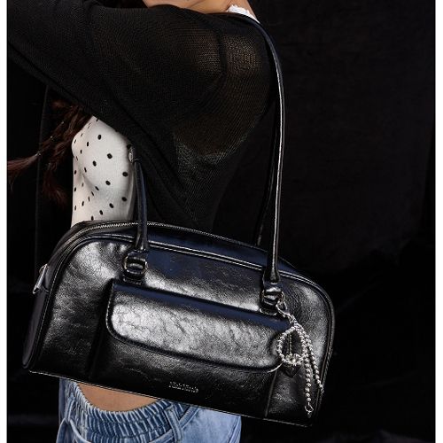 ★24SS新作★NICK&NICOLE★NICOLE POCKET LEATHER BAGUETTE BAG ☆24SS新作☆NICK&NICOLE☆NICOLE POCKET LEATHER BAGUETTE BAG