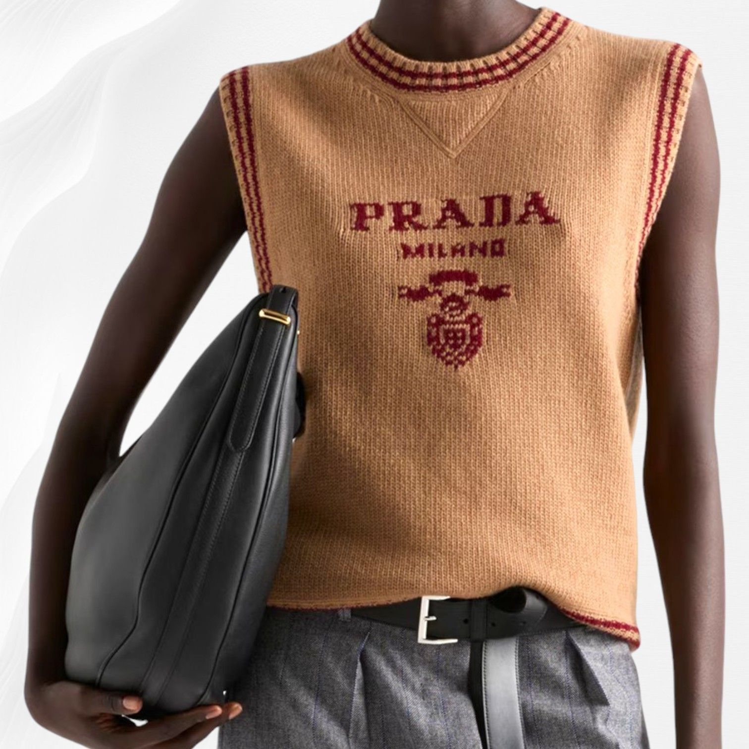最新コレックション PRADA＊Wool and cashmere vest ウール＆カシミヤベスト＊送料込 トップス