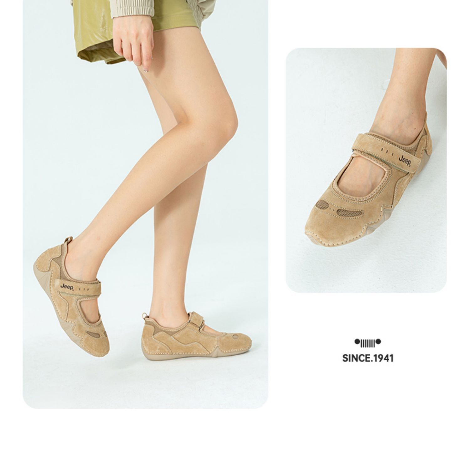 JEEP☆Mary Jane Shoesレディースベルクロスニーカー (JEEP
