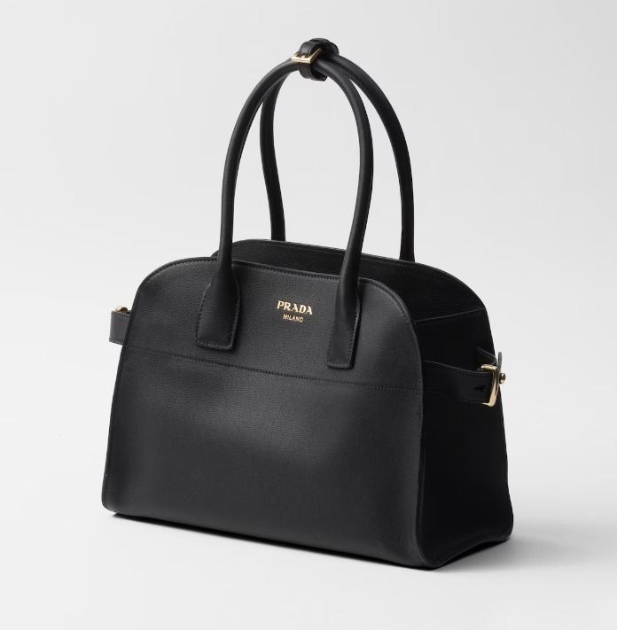 【PRADA】ソフトレザー ミディアム トートバッグ 直営店 ヴィッテロダイノソフトレザー ミディアム トートバッグ