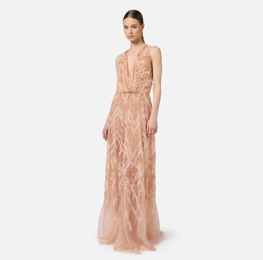 最終値下げ 送料無料》 tulle in dress carpet Red FRANCHI ELISABETTA ワンピース