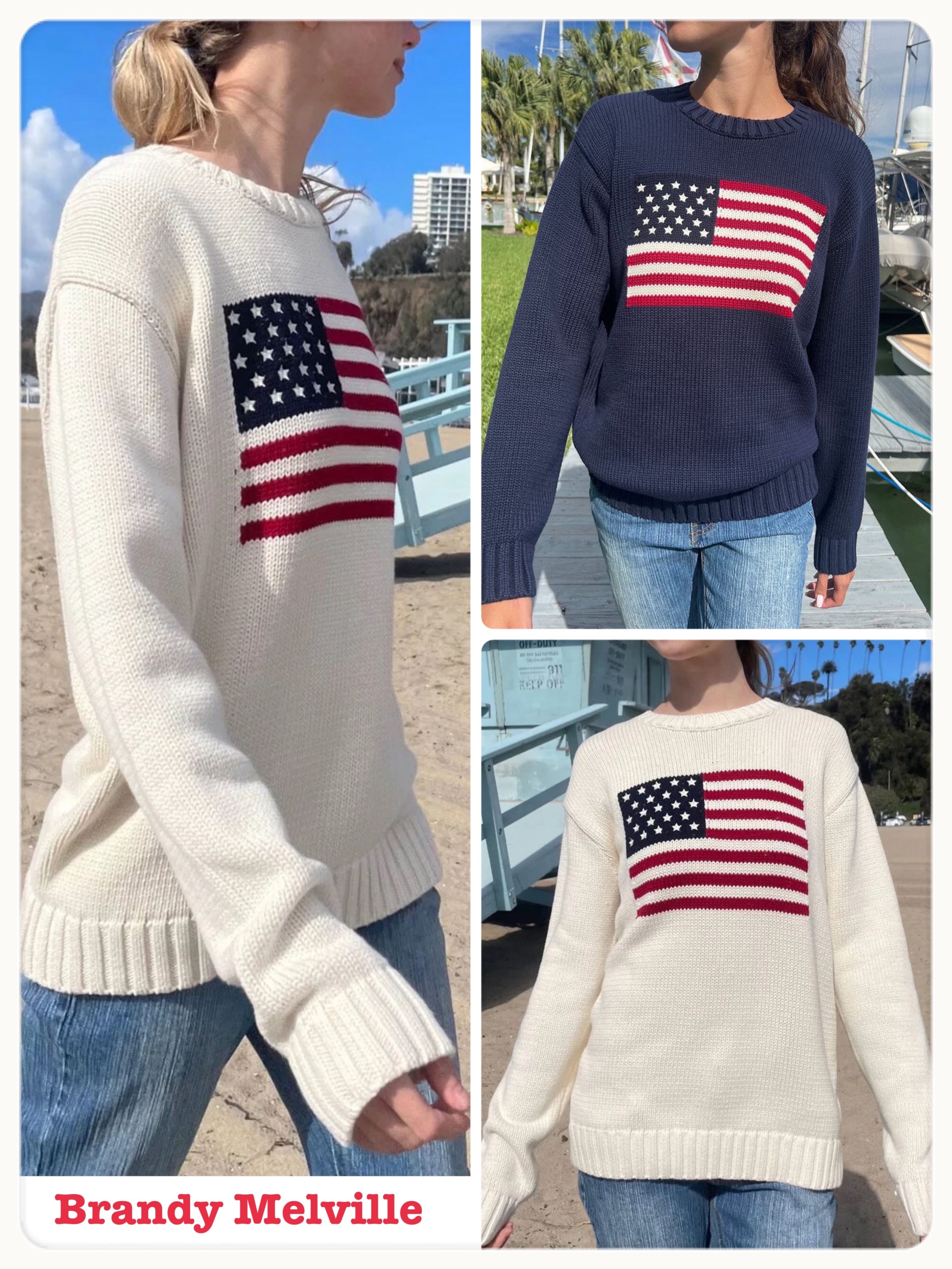 海外セレブ愛用!! (NEW/日本未入荷) NICO AMERICAN FLAG SWEATER