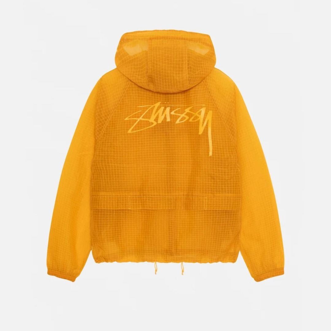 人気 ☆STUSSY☆ BEACH SHELL TRANSPARENT RIPSTOP OLIVE Stussy Beach Shell Coated Ripstop Jacket Black Men's - SS24 - US