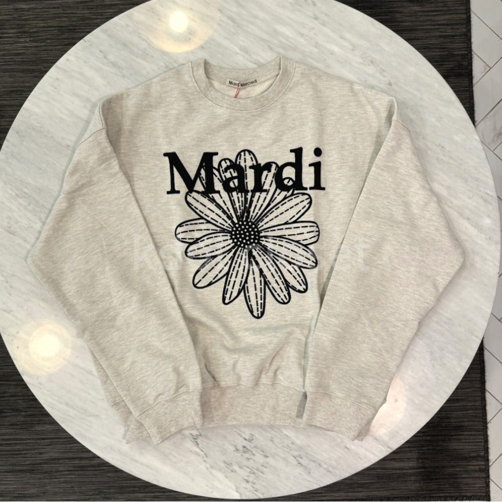 24FW[MARDI MERCREDI]SWEATSHIRT FLOWERMARDI NEEDLEWORK 刺繍