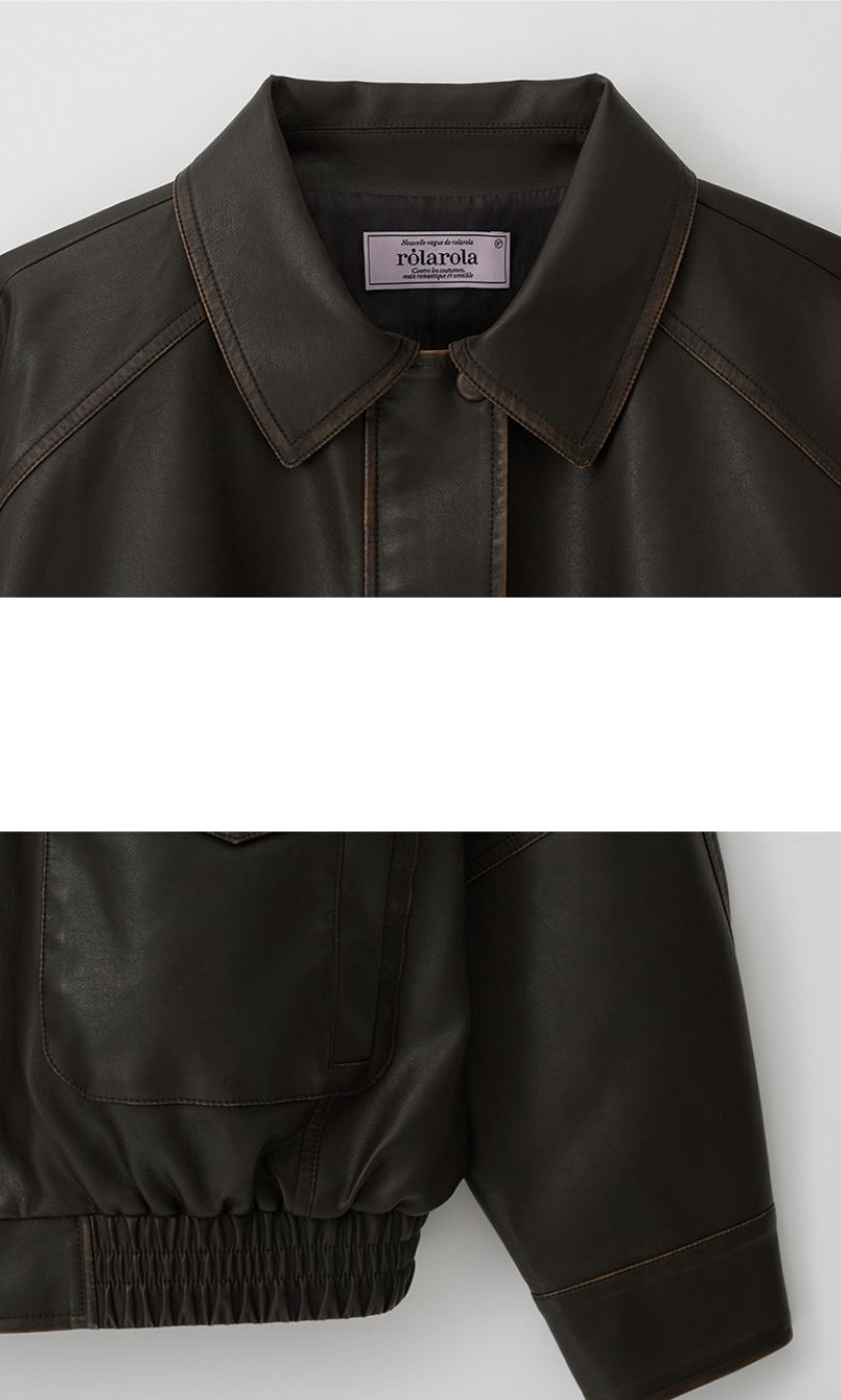 ☆ROLAROLA☆VINTAGE LEATHER BLOUSON JACKETブルゾンジャケット ROLAROLA ♥ VINTAGE LEATHER BLOUSON JACKET/追跡付 (rolarola
