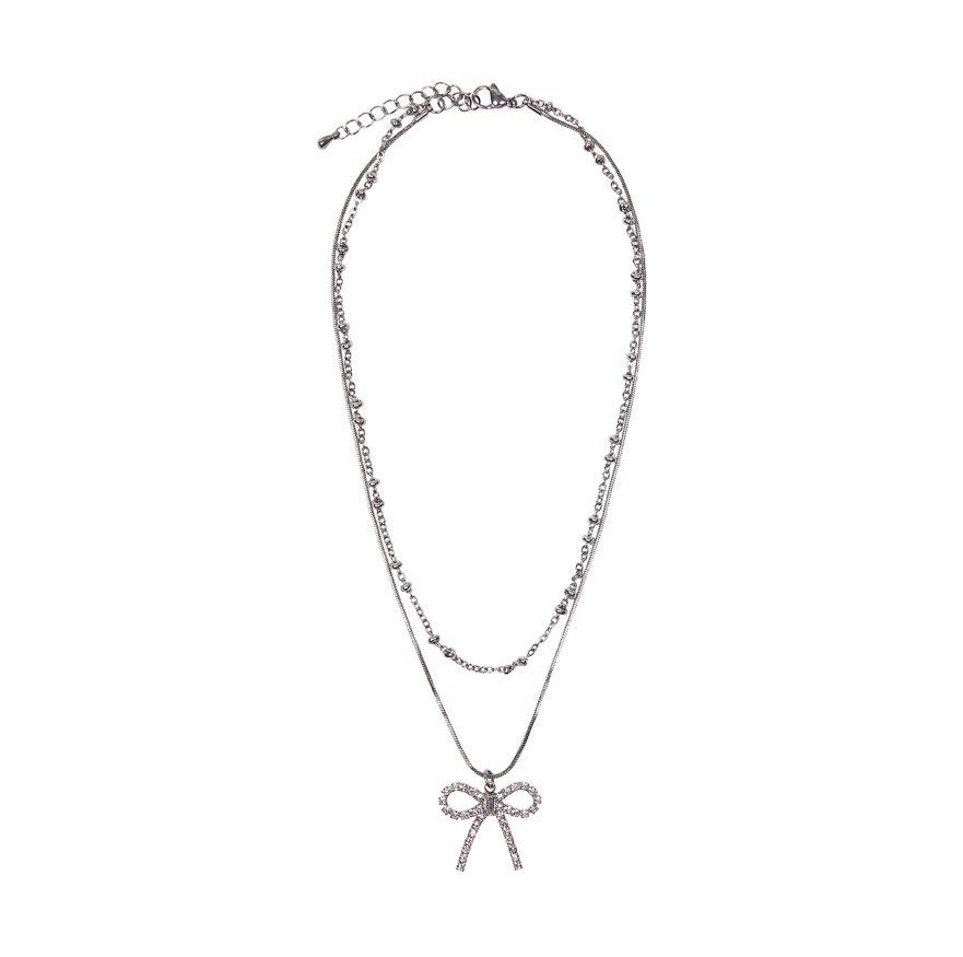 LUVISTRUE】IVEレイ着用 CH RIBBON NECKLACE(SILVER) (LUV IS