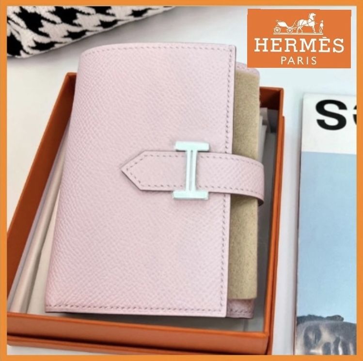大人気折りたたみ財布♪〉HERMES 【ベアン】ローズダーリン
