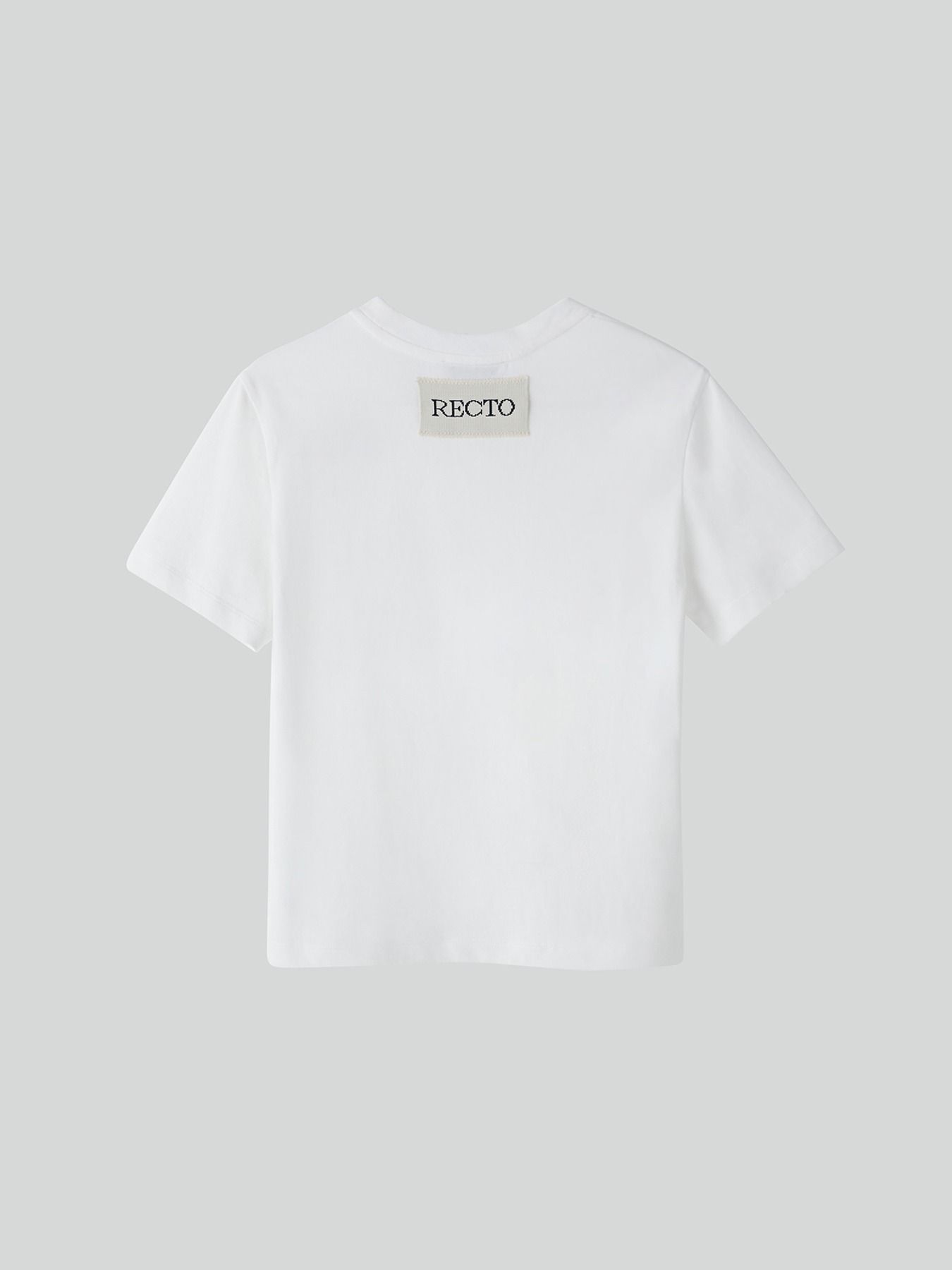 春夏新作モデル LOGO JACQUARD RECTO 24FW ☆ / RECTO] T-SHIRT WHITE OFF / トップス