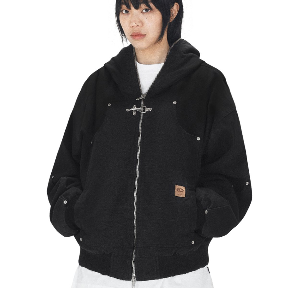 ☆OY☆DUMP WORK HOODED JACKET - WASHED BLACK☆正規品/送料込