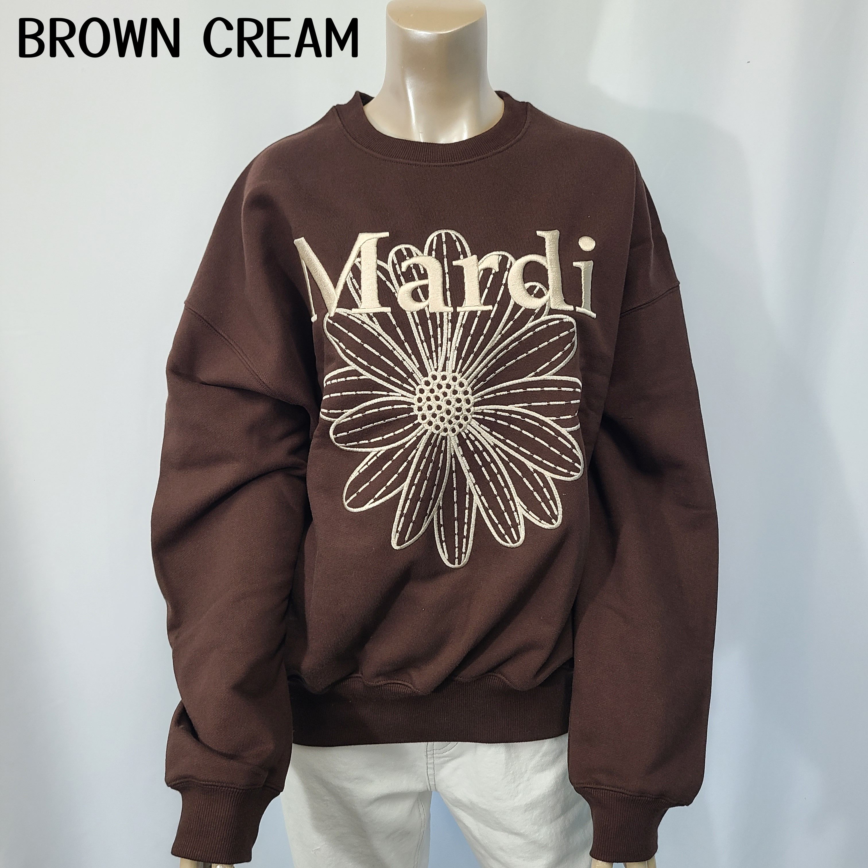 Mardi Mercredi】フラワー刺繍スウェットシャツ☆新カラー登場