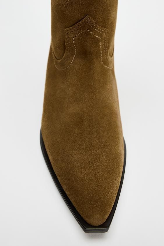 ZARA】スプリットスエード カウボーイブーツ 2057/410 (ZARA