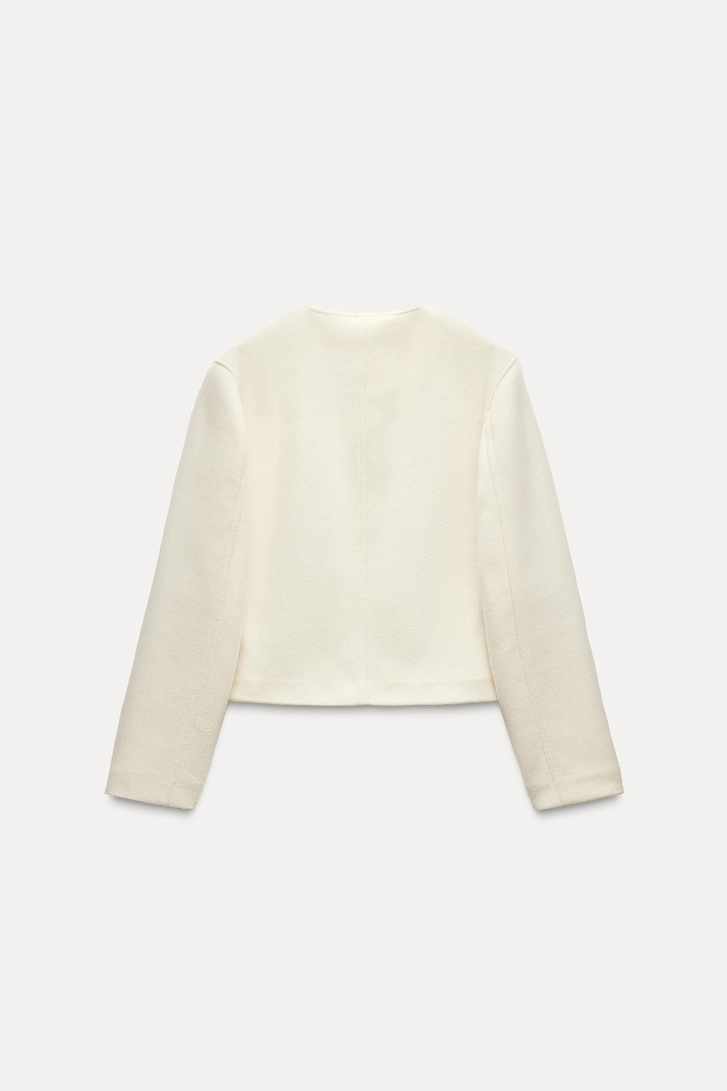 ZARA ソフトジャケット ホワイト - メルカリ