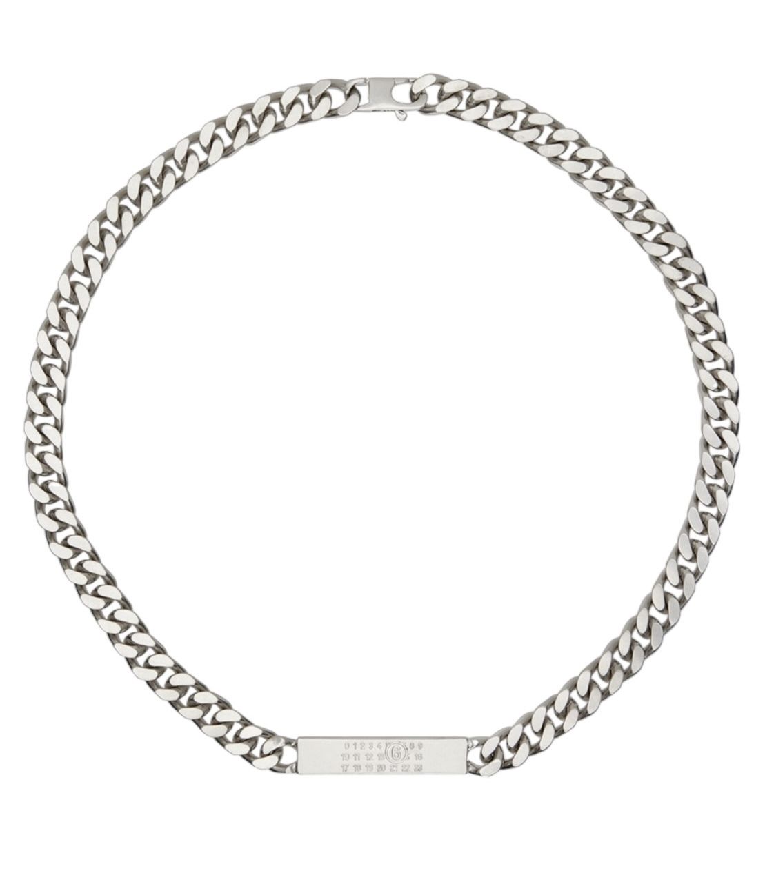 MM6 Maison Margiela♡シルバー カーブチェーン ネックレス MM6 Maison Margiela シルバートーン カーブチェーン ネックレス