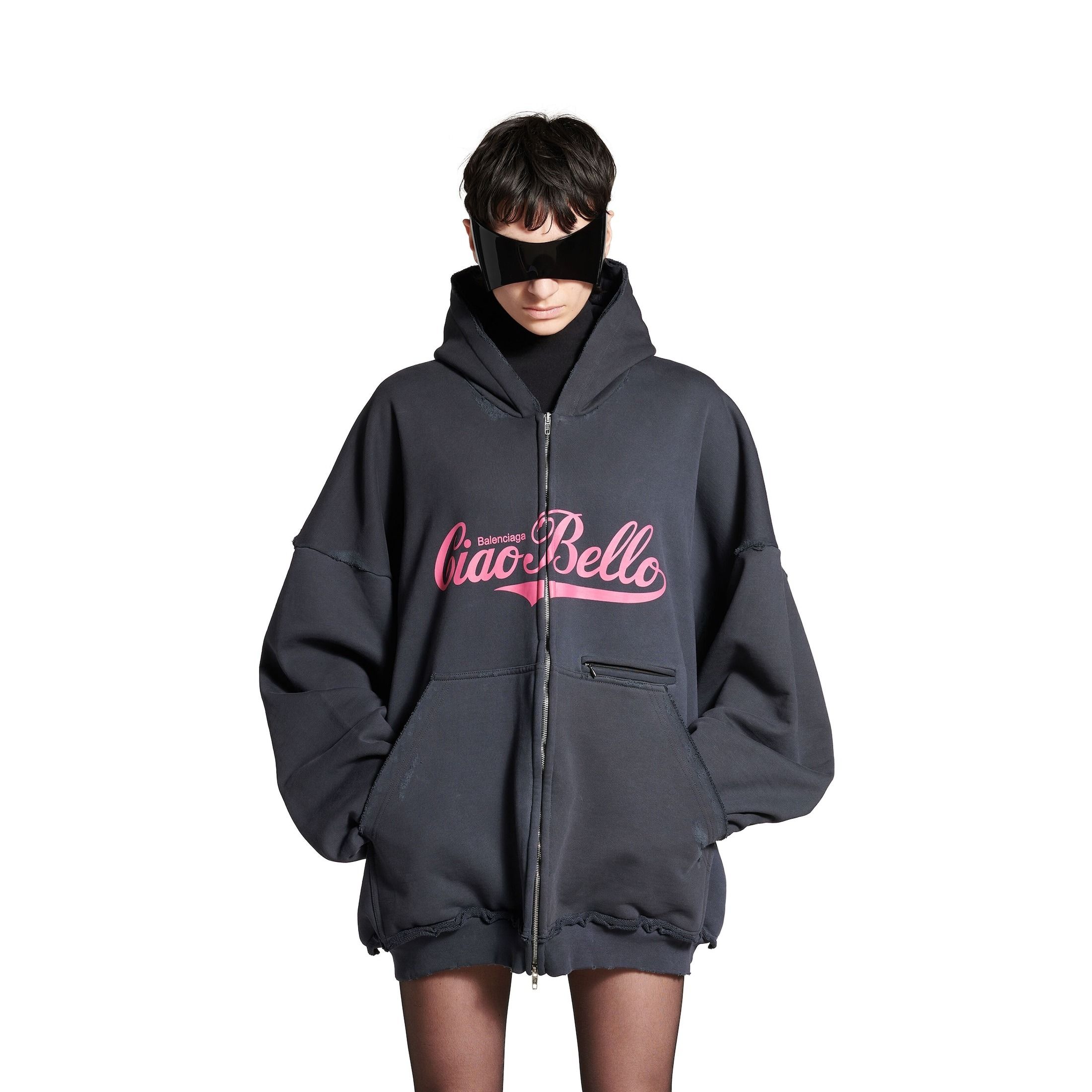 BALENCIAGA*高級感溢れる逸品*Bb パリ ラージ フィット フーディ ☆BALENCIAGA PARIS LIBERTY パーカー フーディ オーバーサイズ