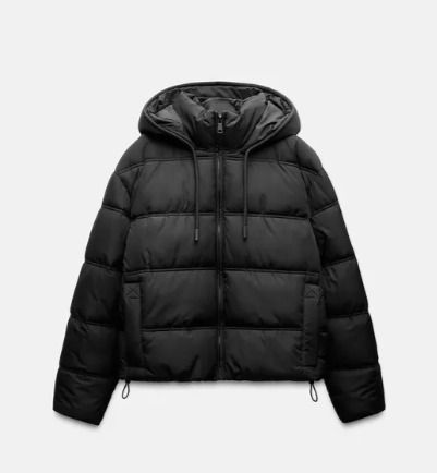 スペイン発送 ZARA フード付きキルティングアノラック 定番人気