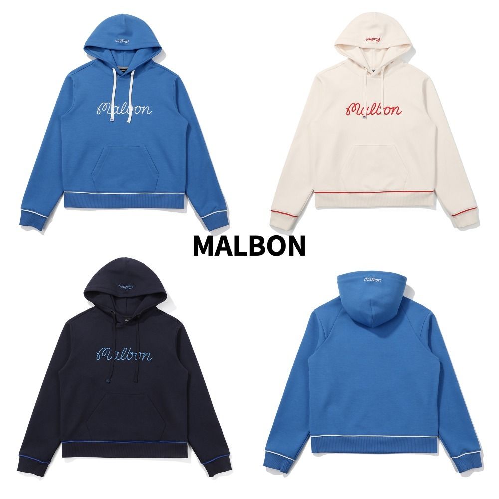 Malbon Golf】 Malbon Script Hoodie Sweatshirt ☆ Over Fit