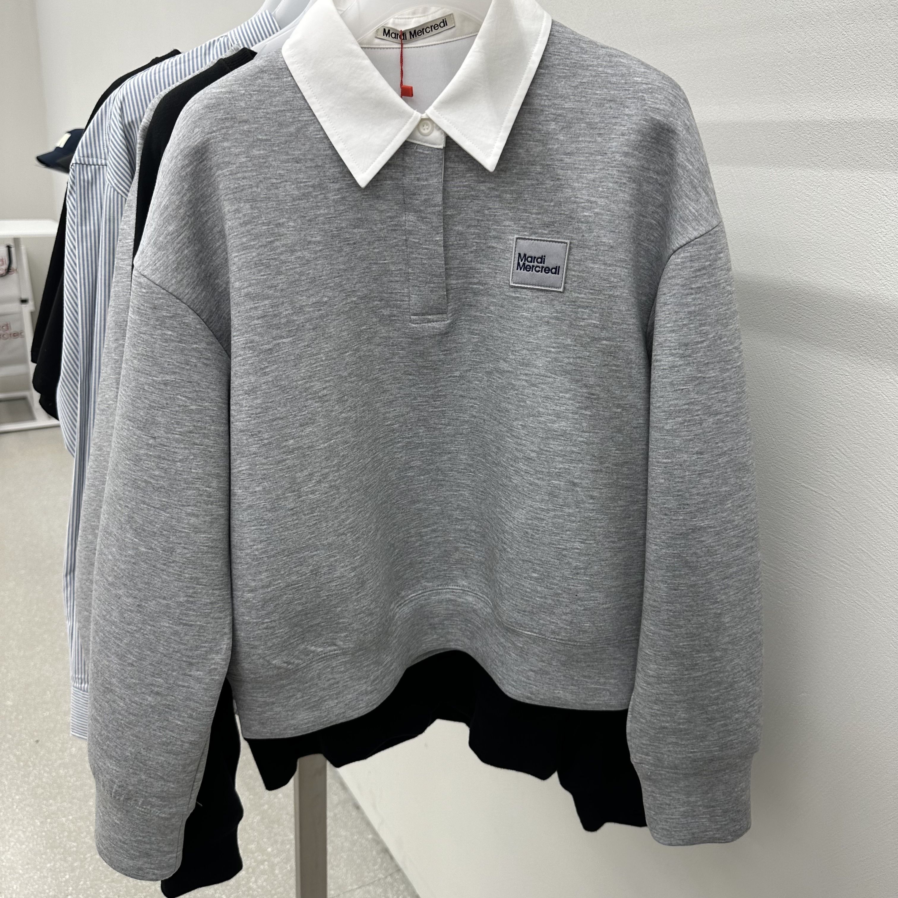 ☆MARDI MERCREDI☆NEOPRENE CROPPED SHIRT PIQUET☆大人気
