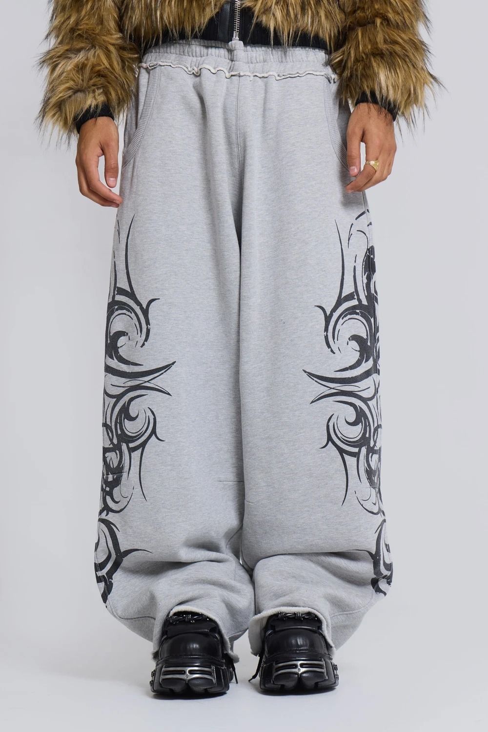 Grey Marl Distressed Monster Joggers | Jaded London | Clothing