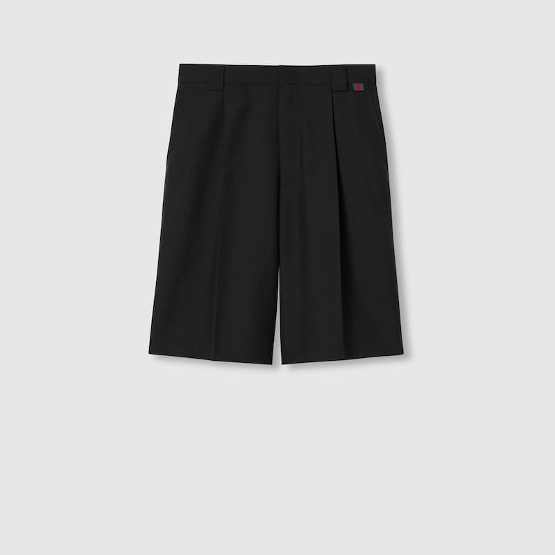 トレンド【GUCCI】ウェブストライプ ウール ツイルショーツ