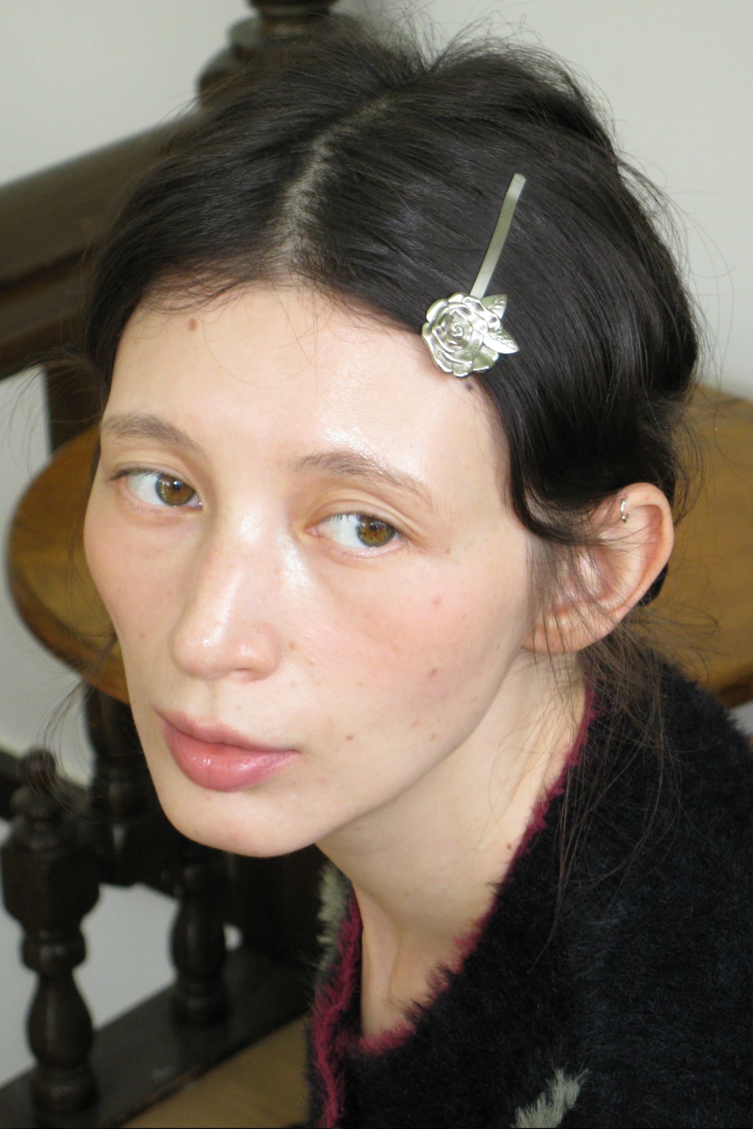 ヘアアクセサリー [SINOON] Pear Hairpin Sinoon] PEAR ヘアピン SILVER 3type☆新作・24AW☆韓国