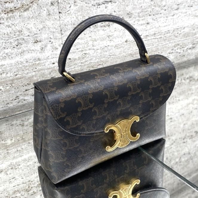 Tan【CELINE 】ティーン ニノ バック/トリオンフキャンバス CELINE】セリーヌ トリオンフキャンバス ティーン ニノ バッグ