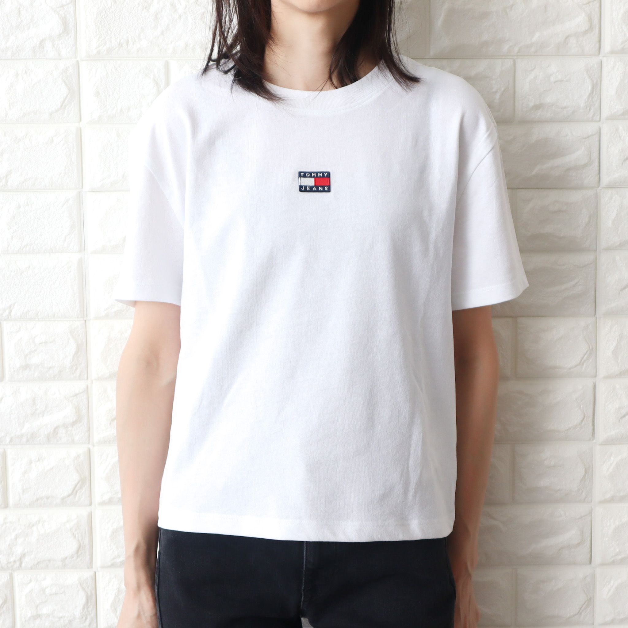 Tシャツ 刺繍加工 パンチング刺繍入りTシャツ - オフホワイト