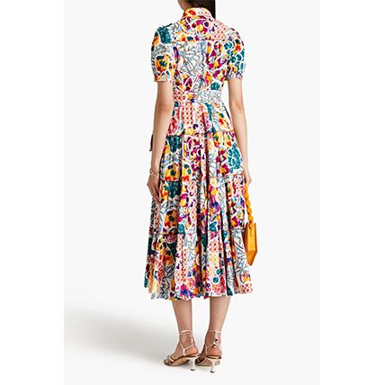[DIANE VON FURSTENBERG]ミディワンピース プリント入り 関税込】DVF☆大人気 主役ミディワンピース 花柄プリント (DIANE