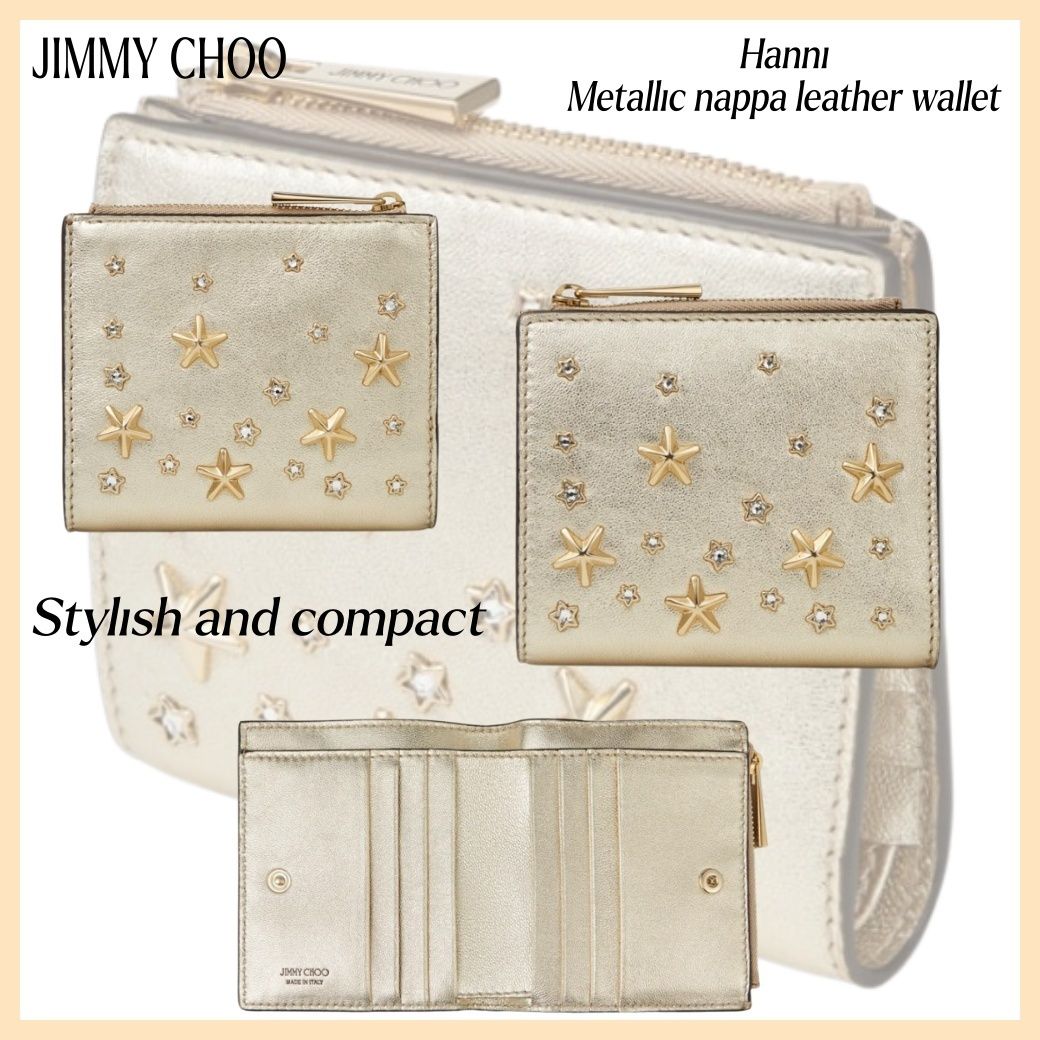 JIMMY CHOO マリンダ Gold メタリックナッパレザー・ウォレット Martina | ゴールド メタリックナッパレザー・スモールレザー