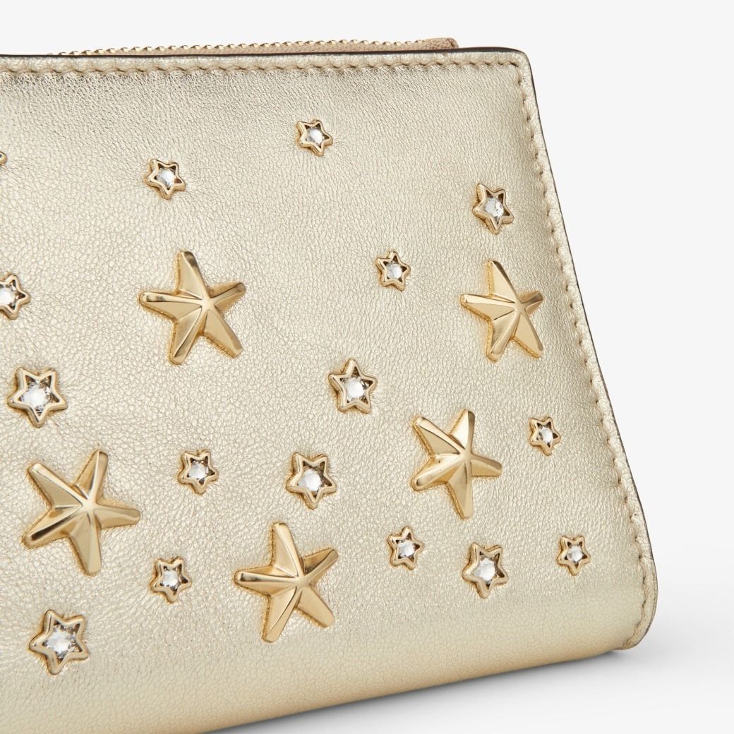 国内即発【JIMMY CHOO】ハニ カラーレザー 二つ折り 財布 すぐ届く！JimmyChoo /ハニ ナッパレザー・ウォレット (Jimmy