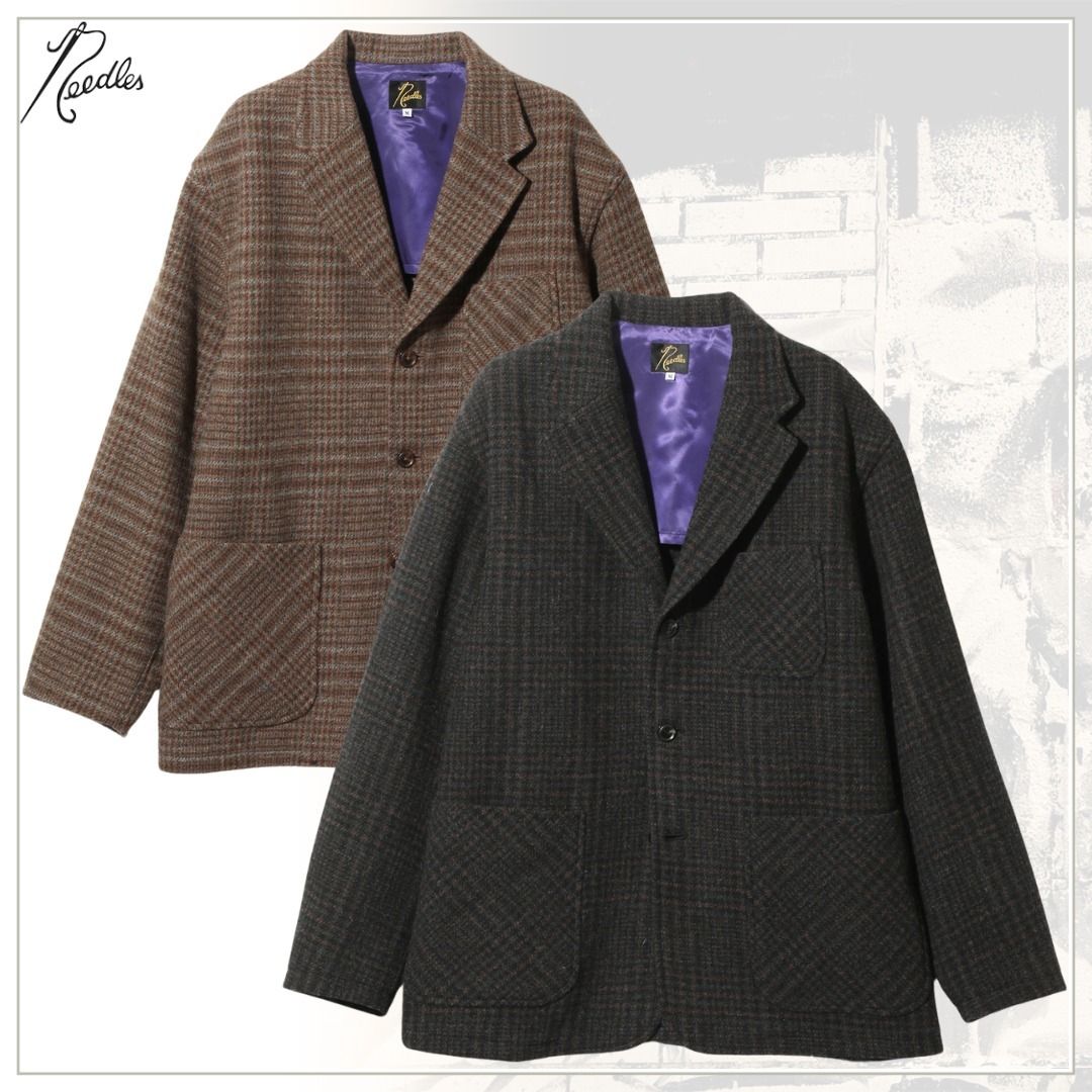 【値下げ】 映えるトキメキ服【Needles】 Wool Glen Plaid Loafer Jacket ジャケット・アウター