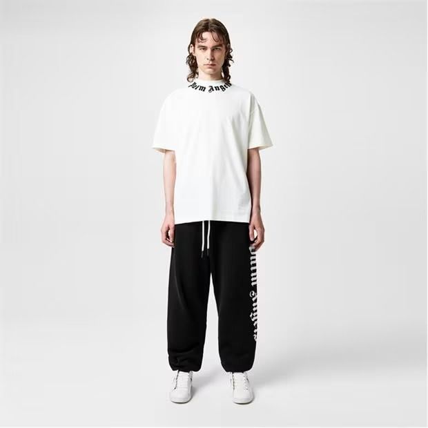 PALM ANGELS ネックロゴ半袖Tシャツ 関税送料込み 関税送料込【PALM ANGELS】ロゴプリント 半袖Tシャツ ネックロゴ