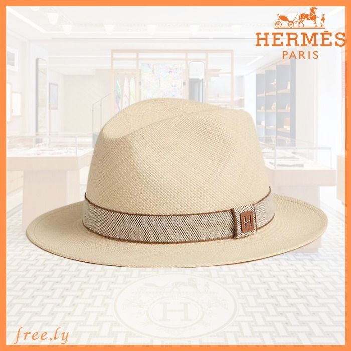 新作☆パナマハット】Rio H Cut Panama hat (HERMES/ストロー