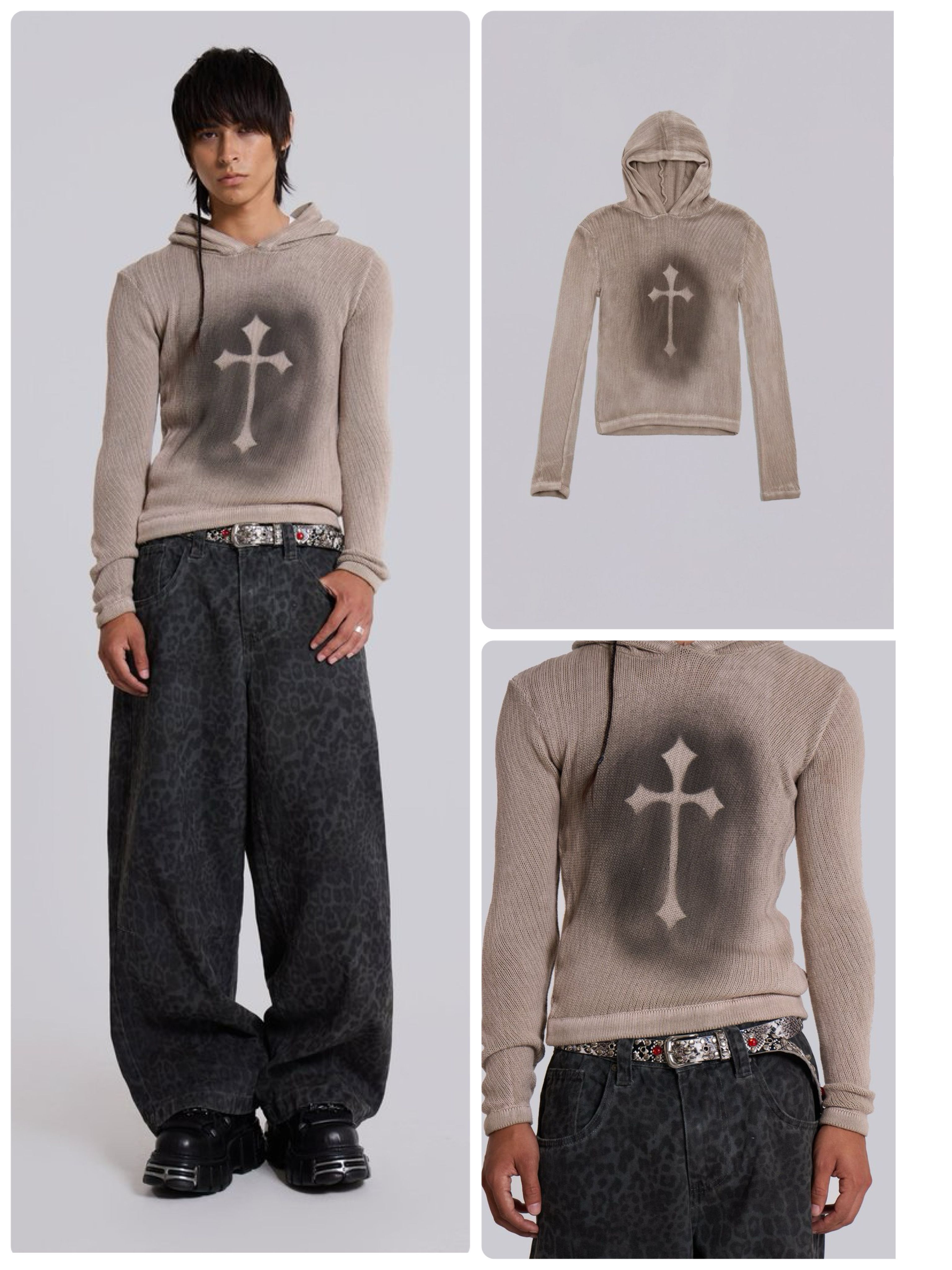 【JADED LONDON】セイント ニット パーカー *送料/関税込み* JADED LONDON セイント ニットパーカーSTONE 関税＆送料込