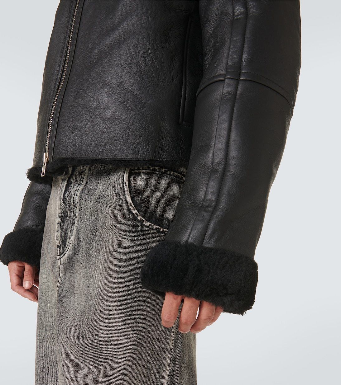 【Entire studios】Shearling lined レザー ジャケット 01 shearling jacket black – entire studios