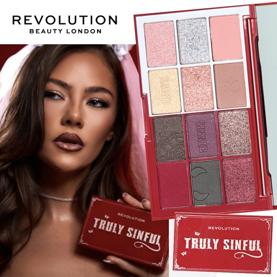 Revolution 可愛いバブ顔メイク 人気ピンクレッド赤アイシャドウ