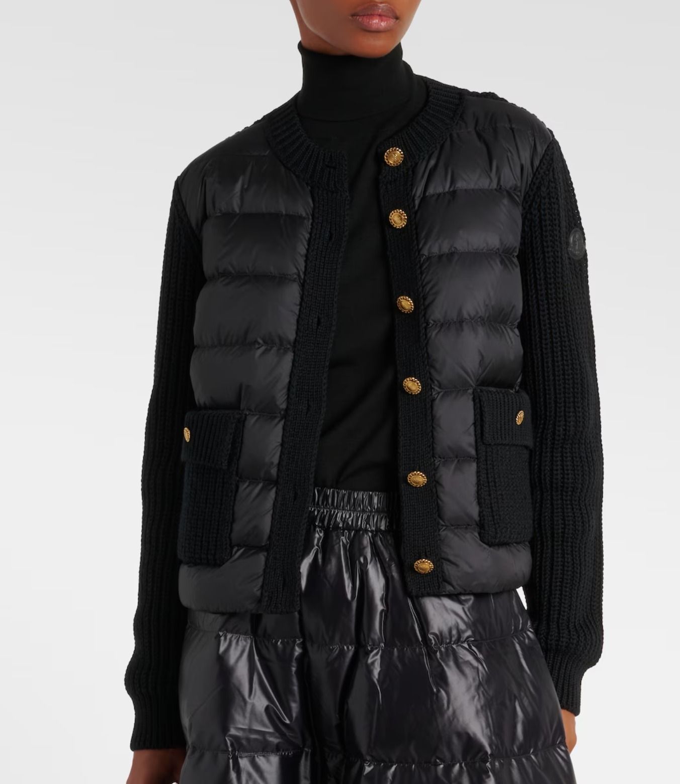 New! MONCLER ダウンパネル ウール カーディガン 関税込 ☆MONCLER☆ 人気ダウンパネル×ポケット・ウールカーディガン