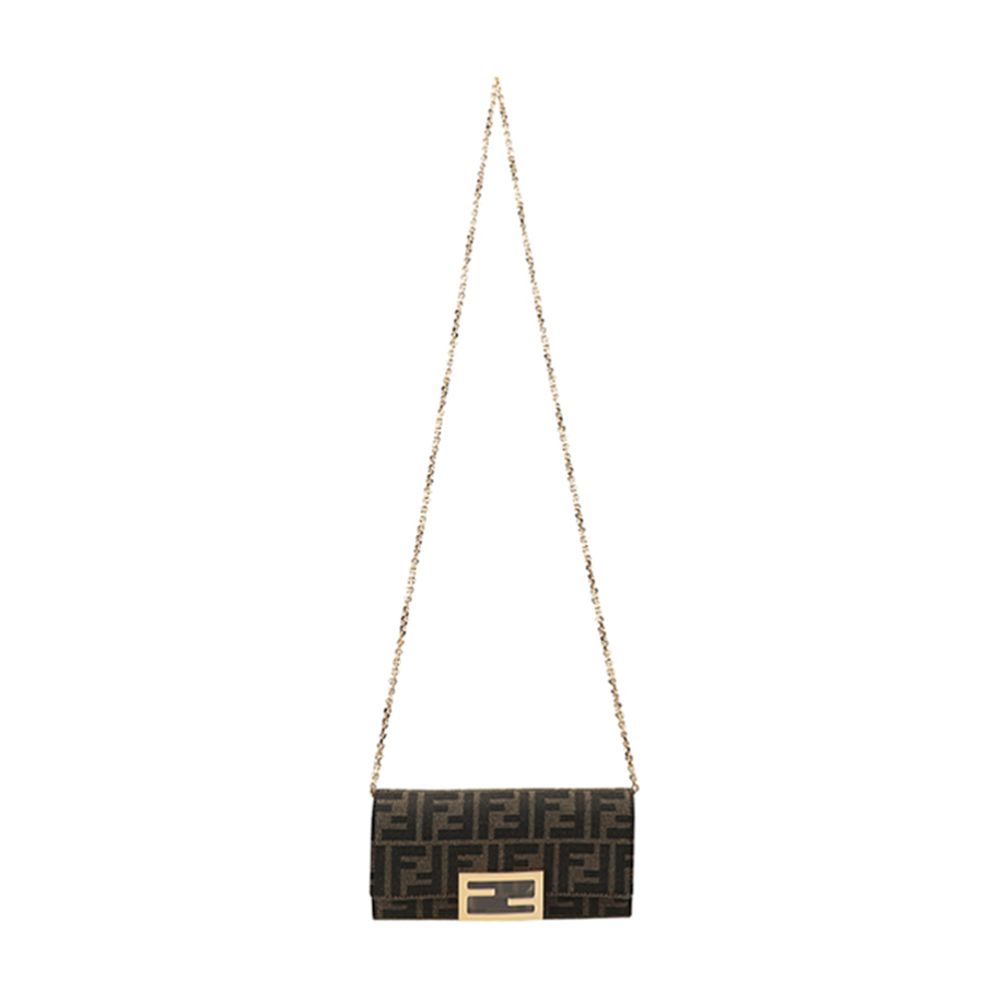 関税負担なし☆FENDI フェンディ バゲット チェーン付き 長財布 関税負担なし☆FENDI バゲット コンチネンタル財布 チェーン付き