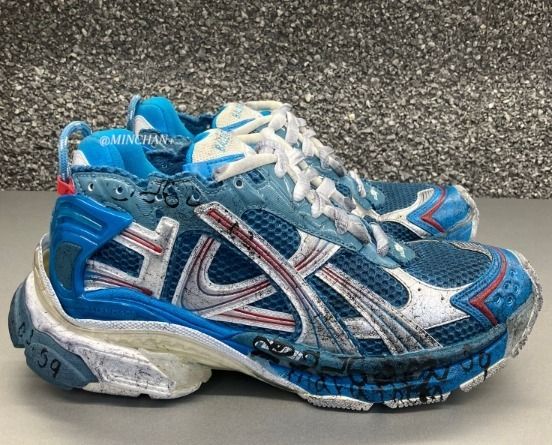 タグ付き 未使用 BALENCIAGA SPORTS レザー シューズ 靴 水色