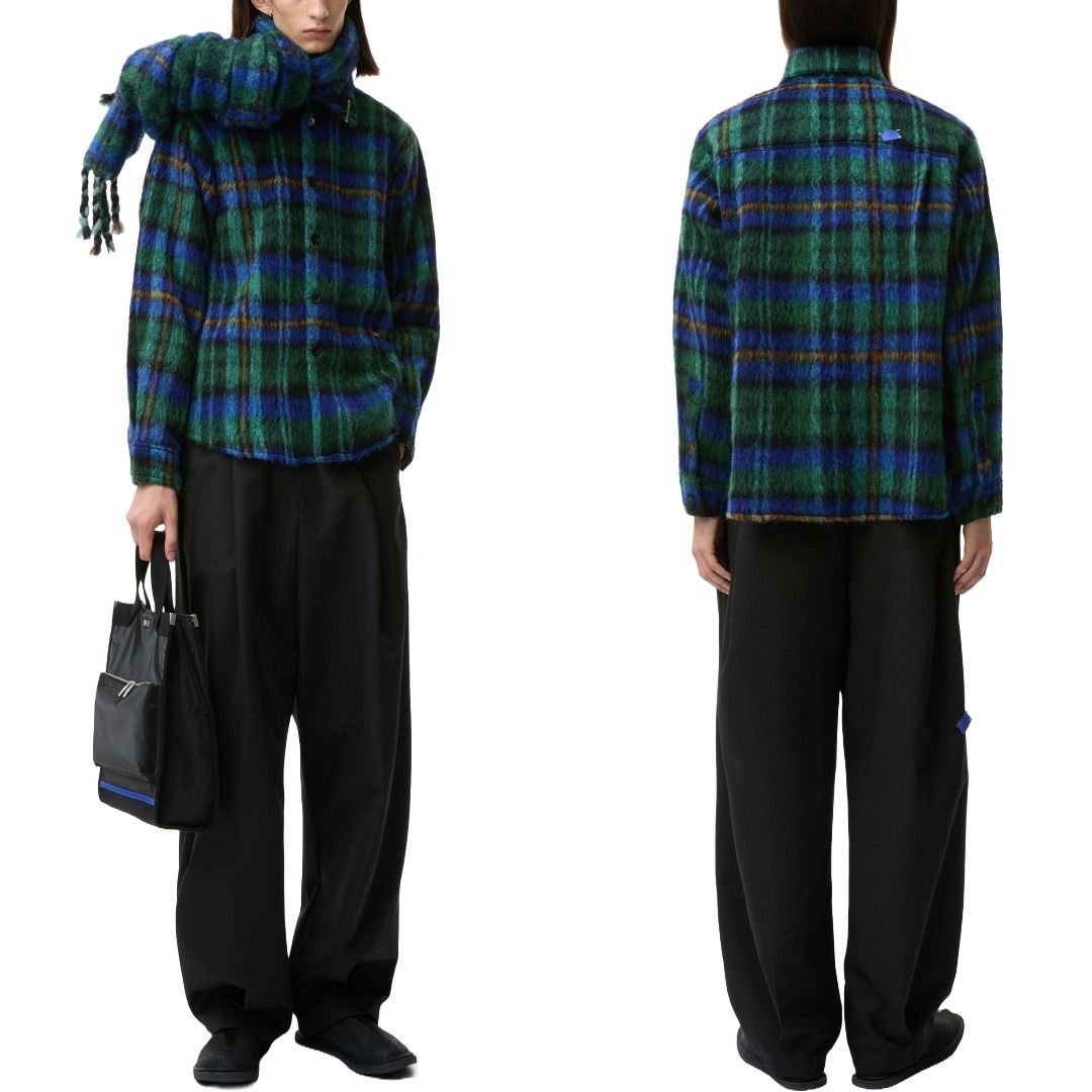 Ader Error チェック シャツジャケット | ブルー | FARFETCH JP