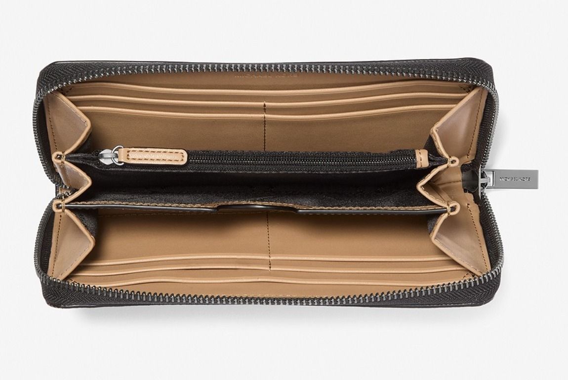 MICHAELKORS/RIVINGTON ストライプ ジップ ウォレット MK