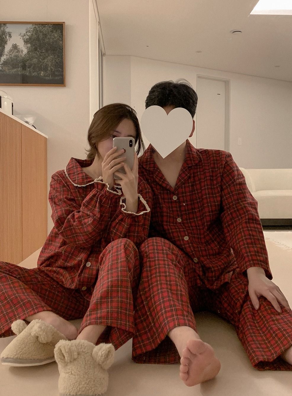 韓国パジャマ【Juuneedu】dear tartan check カップルパジャマ