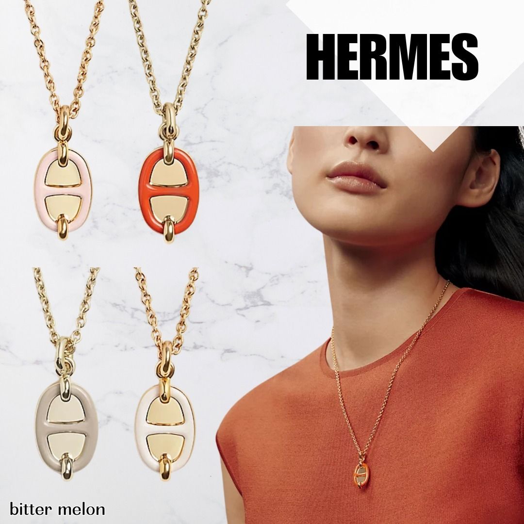 【洗練の一粒◎】HERMES Maillon ペンダントネックレス トレンドアイテム】HERMES ミニ マイヨン ネックレス MAILON