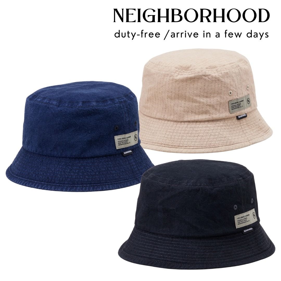 NEIGHBORHOOD MONOGRAM BUCKET HAT BLACK | TODAY CLOTHING