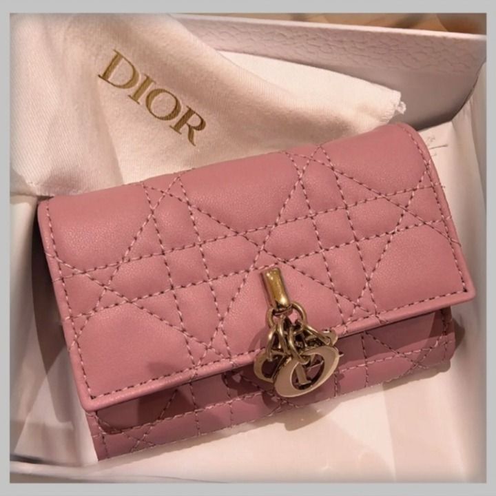 My Dior Glycine Wallet Powder Pink Cannage Lambskin | DIOR