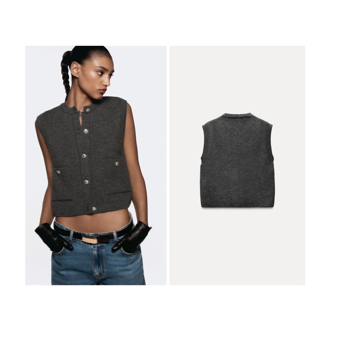 ZARA】無地ニットトップベスト 6771/150 (ZARA/ニット・セーター
